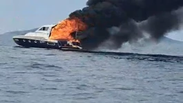 Požar na brodici Nacionalnog parka Kornati