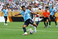 Omar Marmoush šutira, Foto: Kai Pfaffenbach/REUTERS