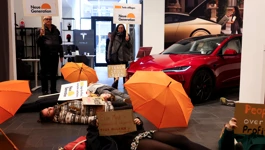 Prosvjed u autosalonu Tesla