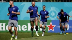 Trening slovačke nogometne reprezentacija