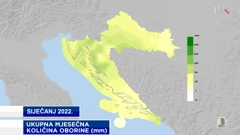 ukupna siječanjska količina oborine na meteopostajama DHMZ-a, Foto: DHMZ/HTV/HRT