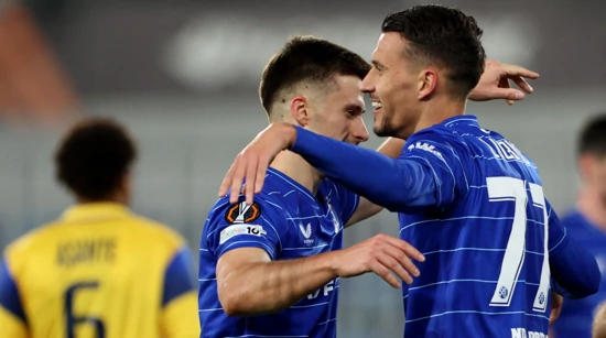 Ljubičić slavi svoj drugi gol za 3:1 Dinama