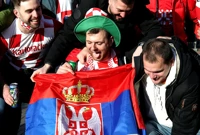 Srpski navijači u Szegedu, Foto: Sanjin Strukic/PIXSELL