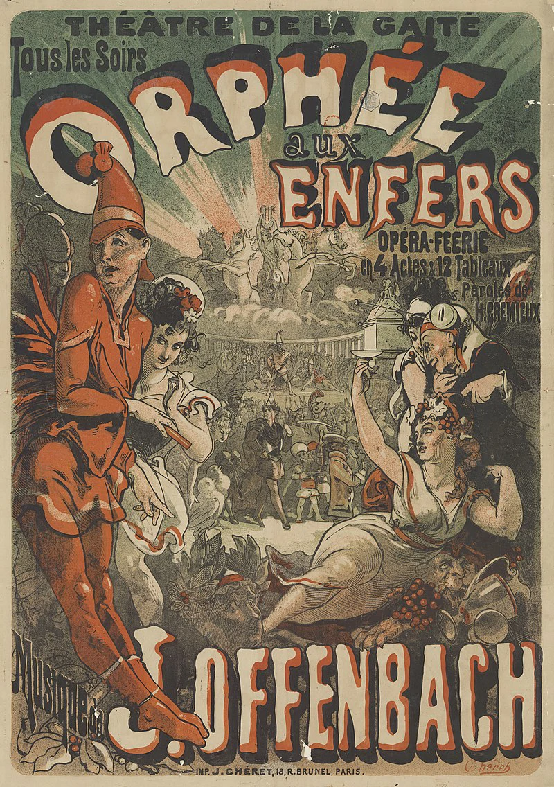 Poster za Offenbachovog Orfeja u podzemlju, 1878