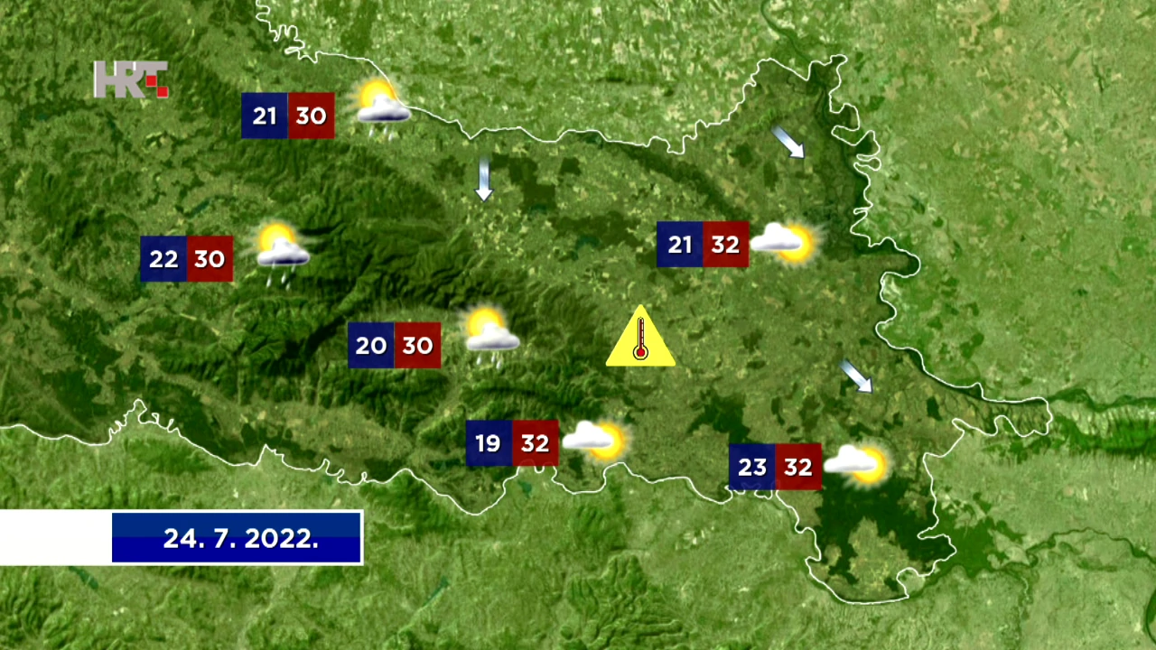 Vremenska prognoza 24.7.2022., Foto: HTV/HRT