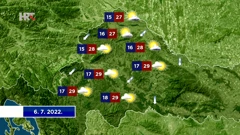 Vremenska prognoza, 6.7.2022., Foto: HTV/HRT