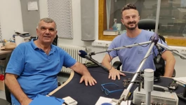 Marinko Žuža i Dražen Zima u studiju Radio Rijeke