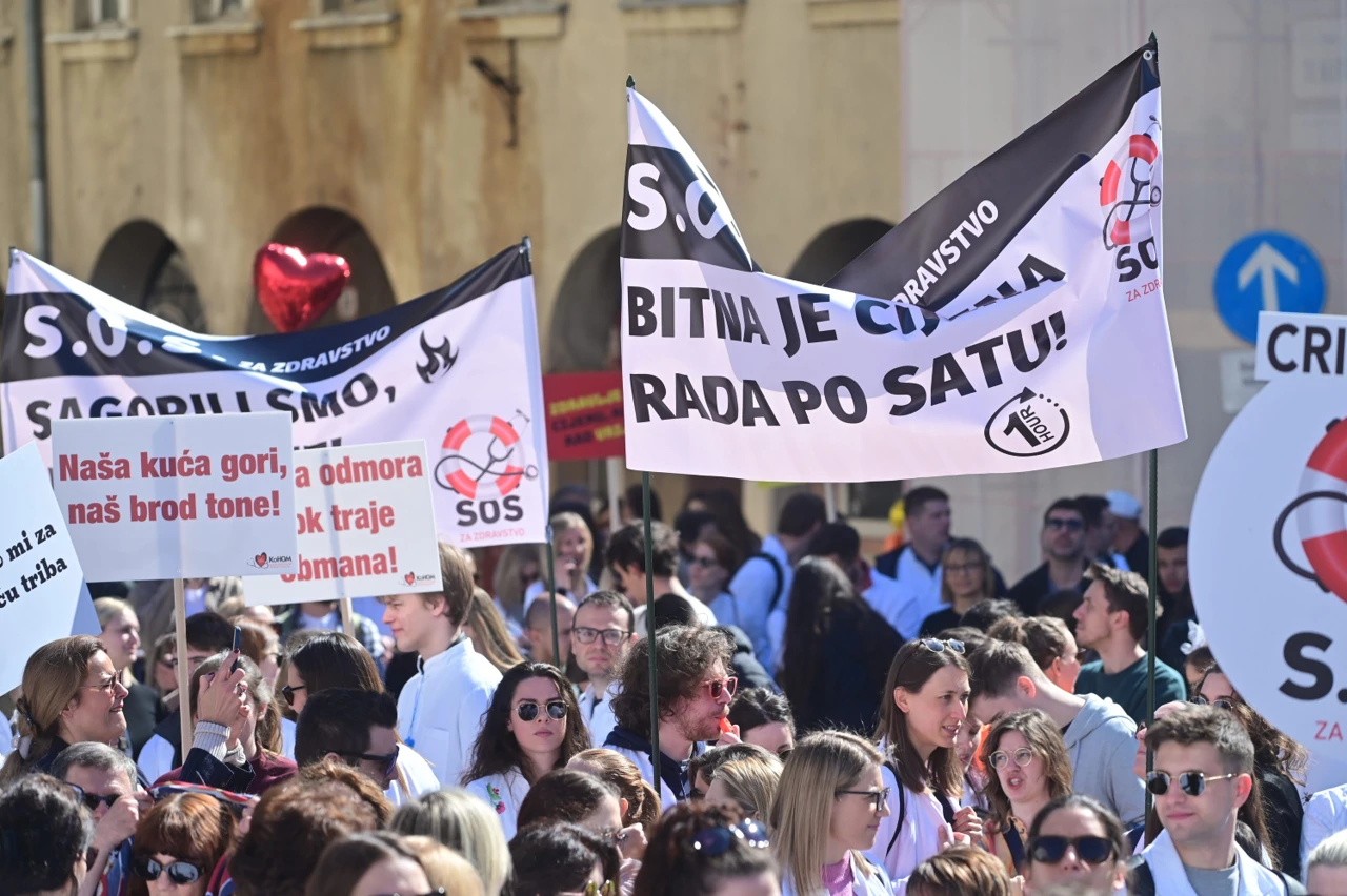 Prosvjed liječnika, Foto: Vanesa Pandzic /CROPIX
