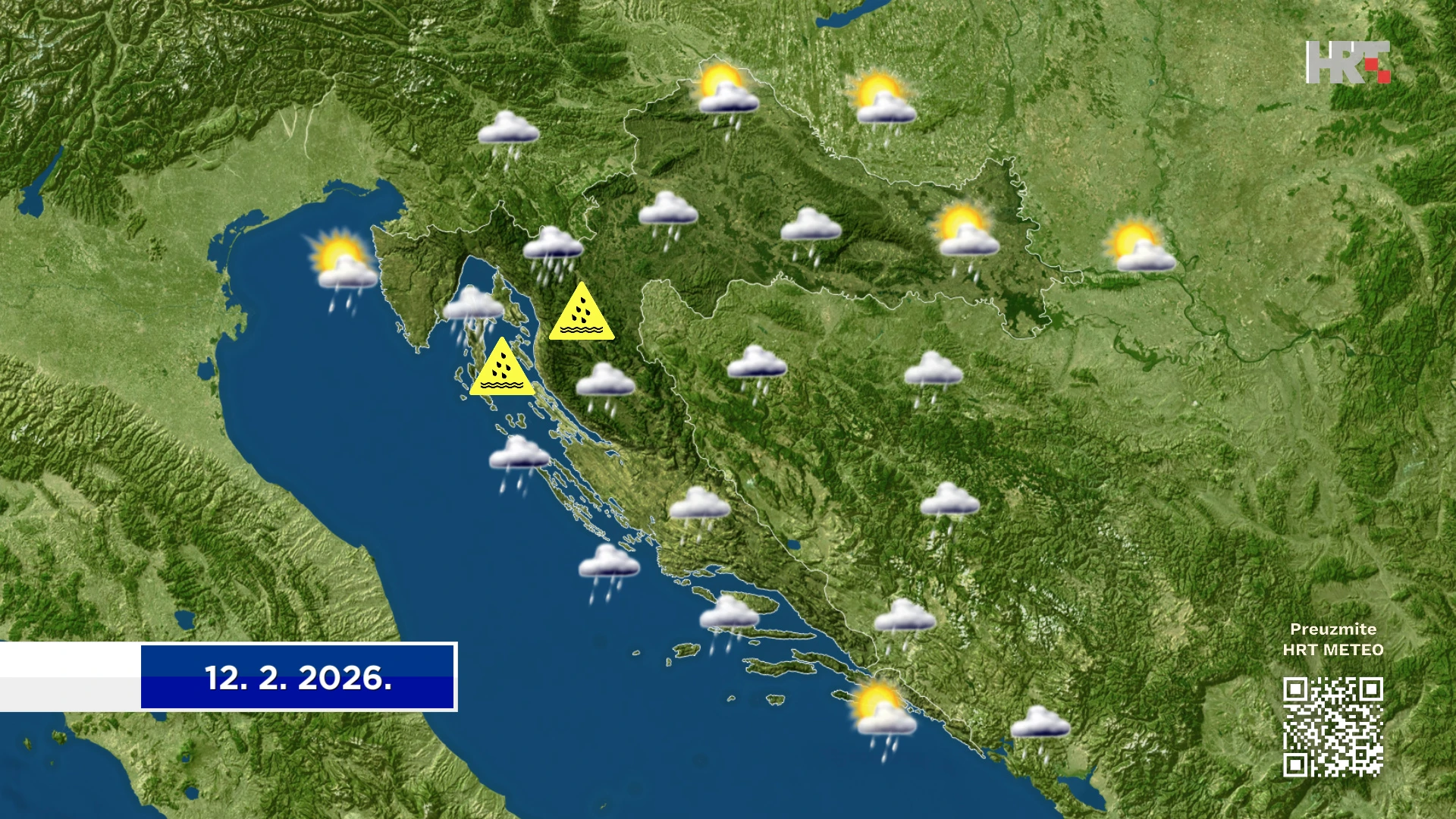 I u razmjerno topli četvrtak južina i povremeno kiša, ponegdje i obilnija