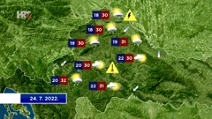 Vremenska prognoza 24.7.2022., Foto: HTV/HRT