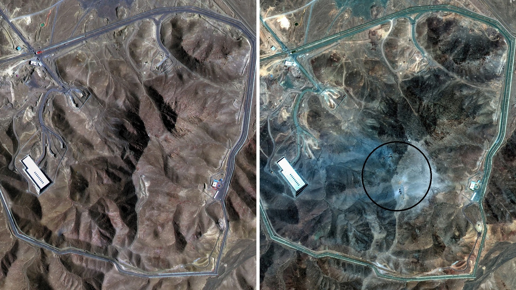 Satelitske snimke Fordowa prije i nakon američkog napada