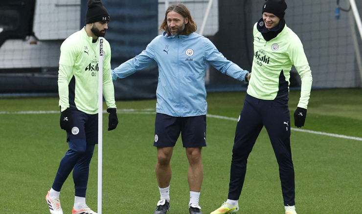 Joško Gvardiol i Erling Haaland na treningu