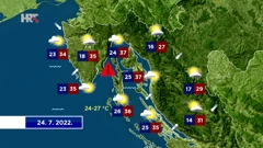 Vremenska prognoza 24.7.2022., Foto: HTV/HRT