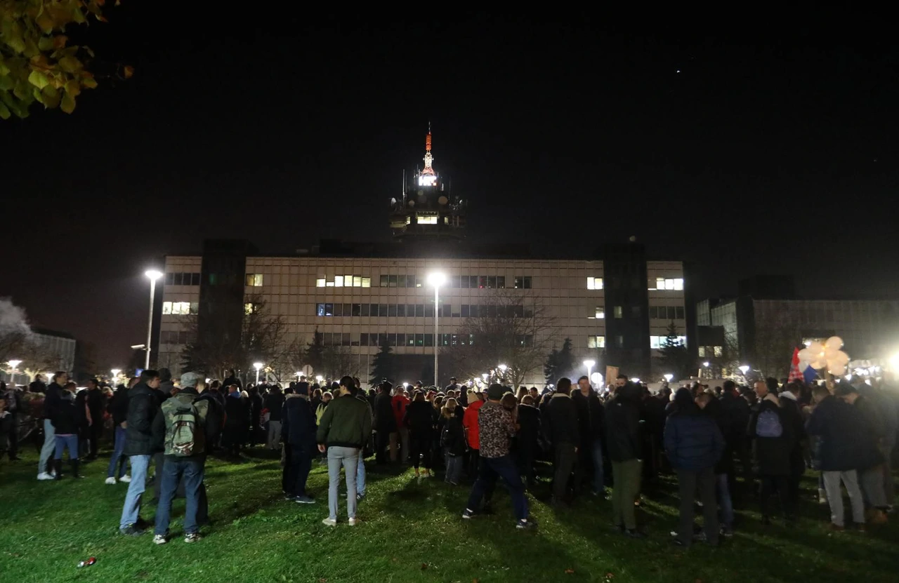 Prosvjedni pred HRT-om, Foto:  Marin Tironi /PIXSELL