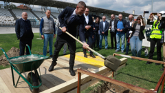 Polaganje kamena temeljca na stadionu u Kranjčevićevoj 