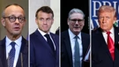 Friedrich Merz, Emmanuel Macron, Keir Starmer, Donald Trump