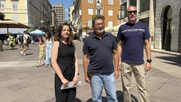 Marina Palčić,predsjednica NSRH, Tomislav Kiš, predsjednik štrajkaškog odbora i Duško Stijelja povjerenik NSRH