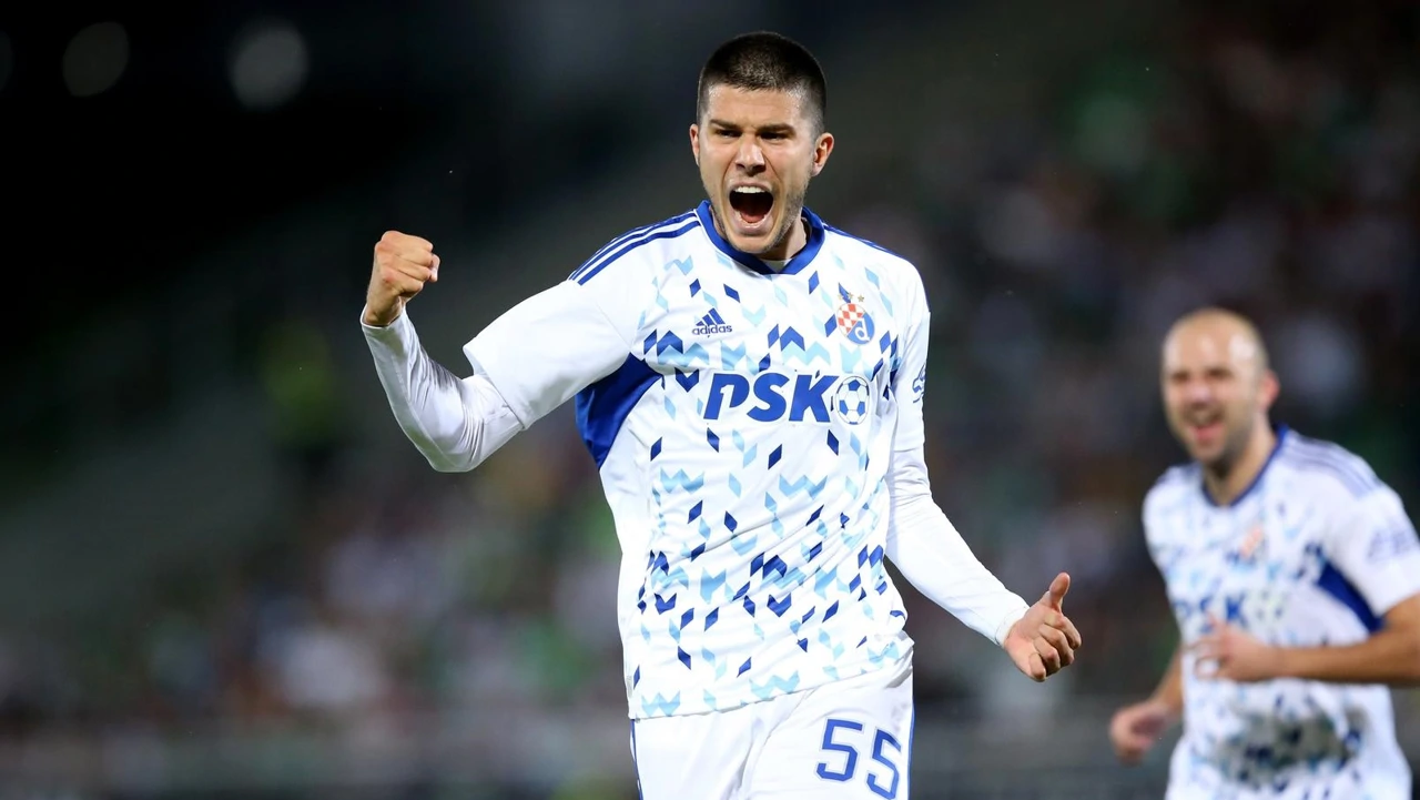 Dino Perić slavi pogodak, Foto: Matija Habljak/PIXSELL