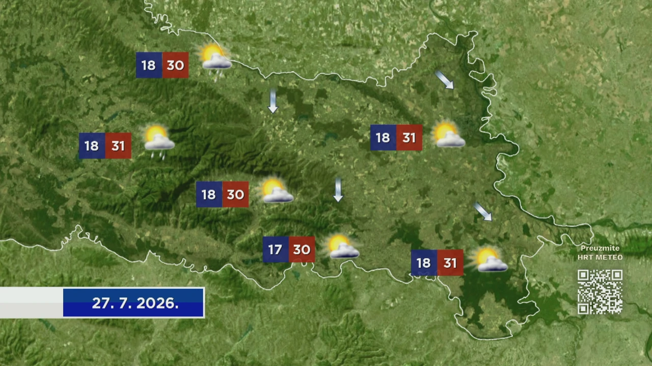Vremenska prognoza, Foto: HTV/HRT 