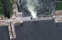 Brana u Hersonskoj regiji uništena u eksploziji , Foto:  Maxar Technologies/via Reuters