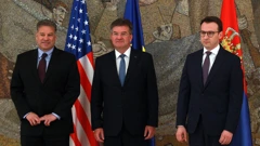 Gabriel Escobar, Miroslav Lajčak i direktor Kancelarije za KiM Petar Petković