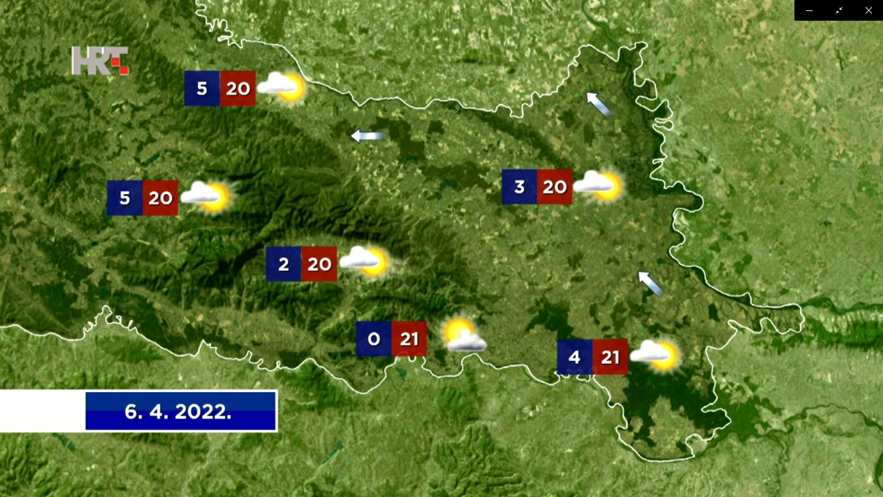 Vremenska prognoza, Foto: HTV/HRT