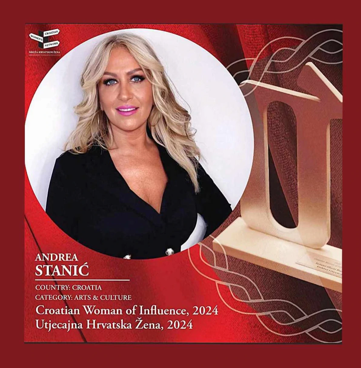 Ganadora del premio Mujeres croatas influyentes , Foto: fotografía cedida/Andrea Stanić