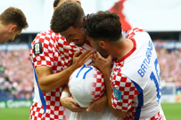Petar Sučić slavi postizanje pogotka, Foto: Peter Cziborra/REUTERS