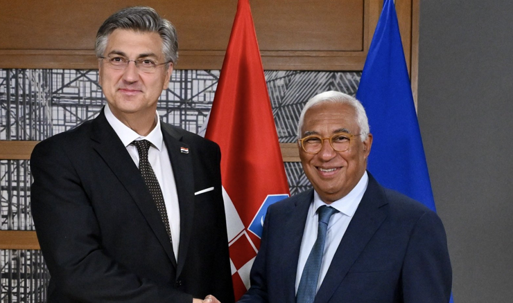 Plenković s predsjednikom Europskog vijeća Antoniom Costom 