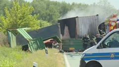 Vinkovci: U sudaru dva teretna vozila poginula jedna osoba, Foto: HTV/HRT