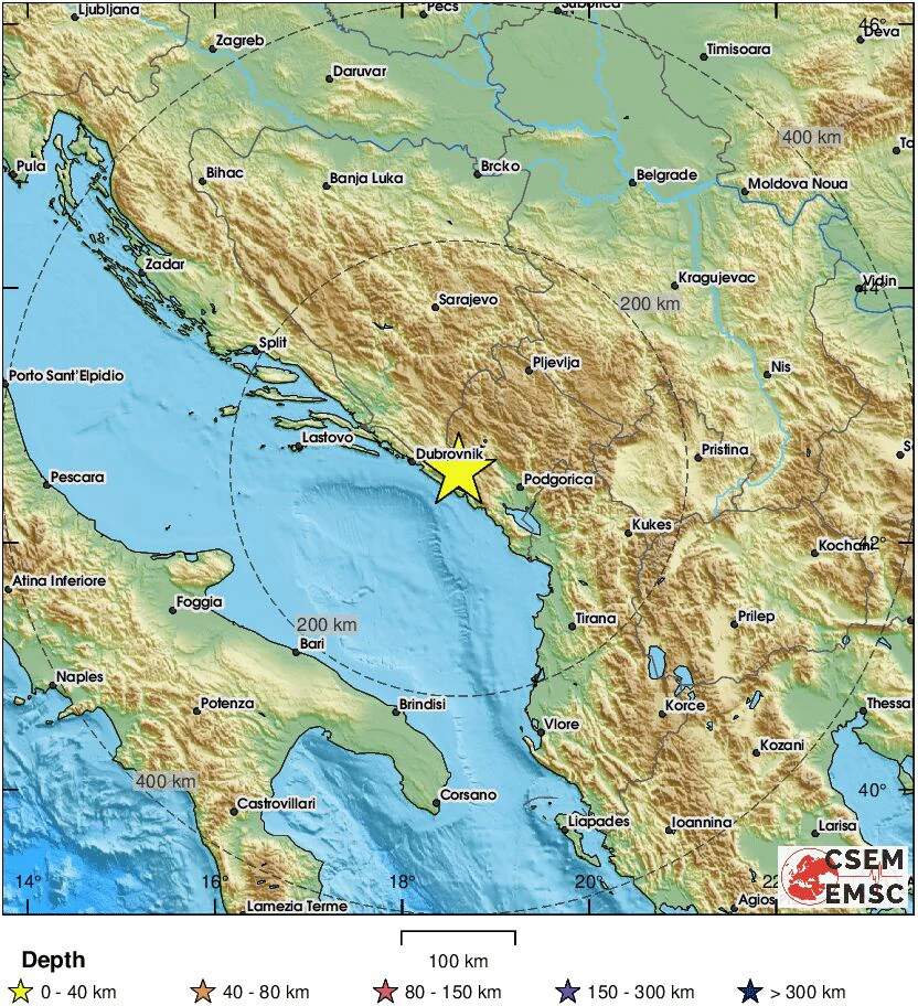 Potres kod Herceg Novog, osjetio se i u Dubrovniku