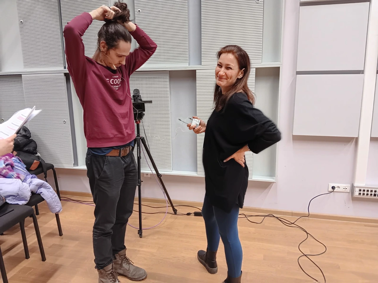 Priprema za probu- Lovro Rimac i Marijana Begović