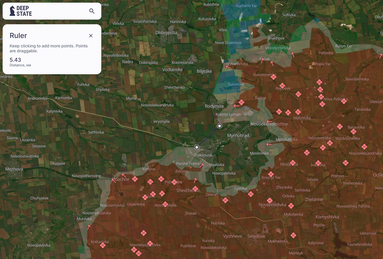 Rusko napredovanje u smjeru aglomeracije Pokrovsk-Mirnohrad