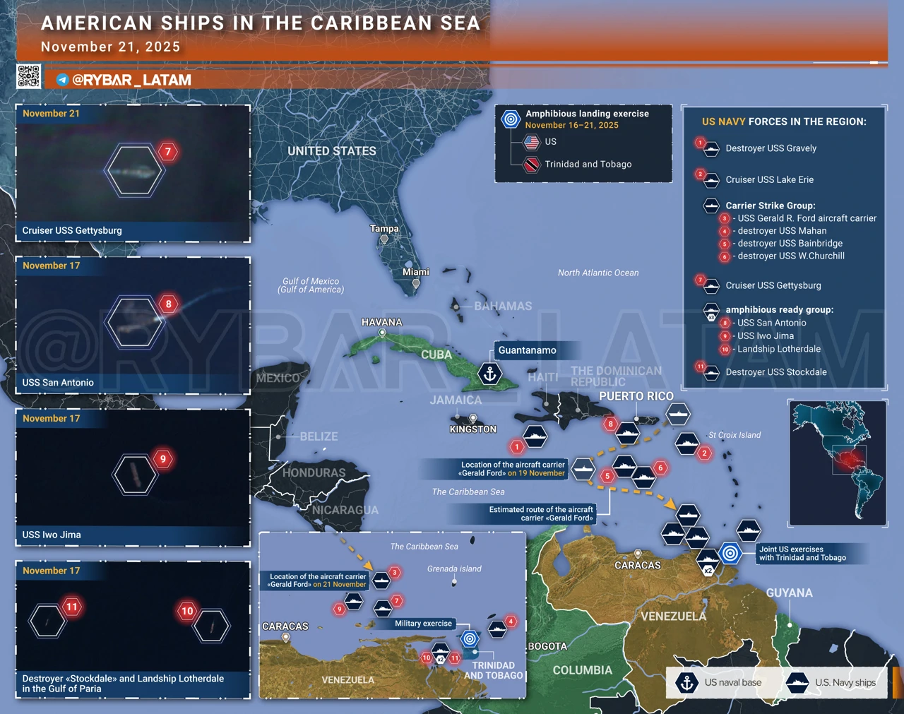 Američki brodovi u Karipskom moru