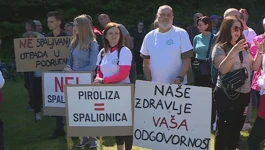 Mještani na prosvjedu 