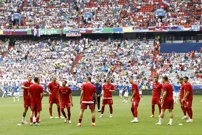 Igrači Srbije na zagrijavanju, Foto: Michaela Stache/REUTERS