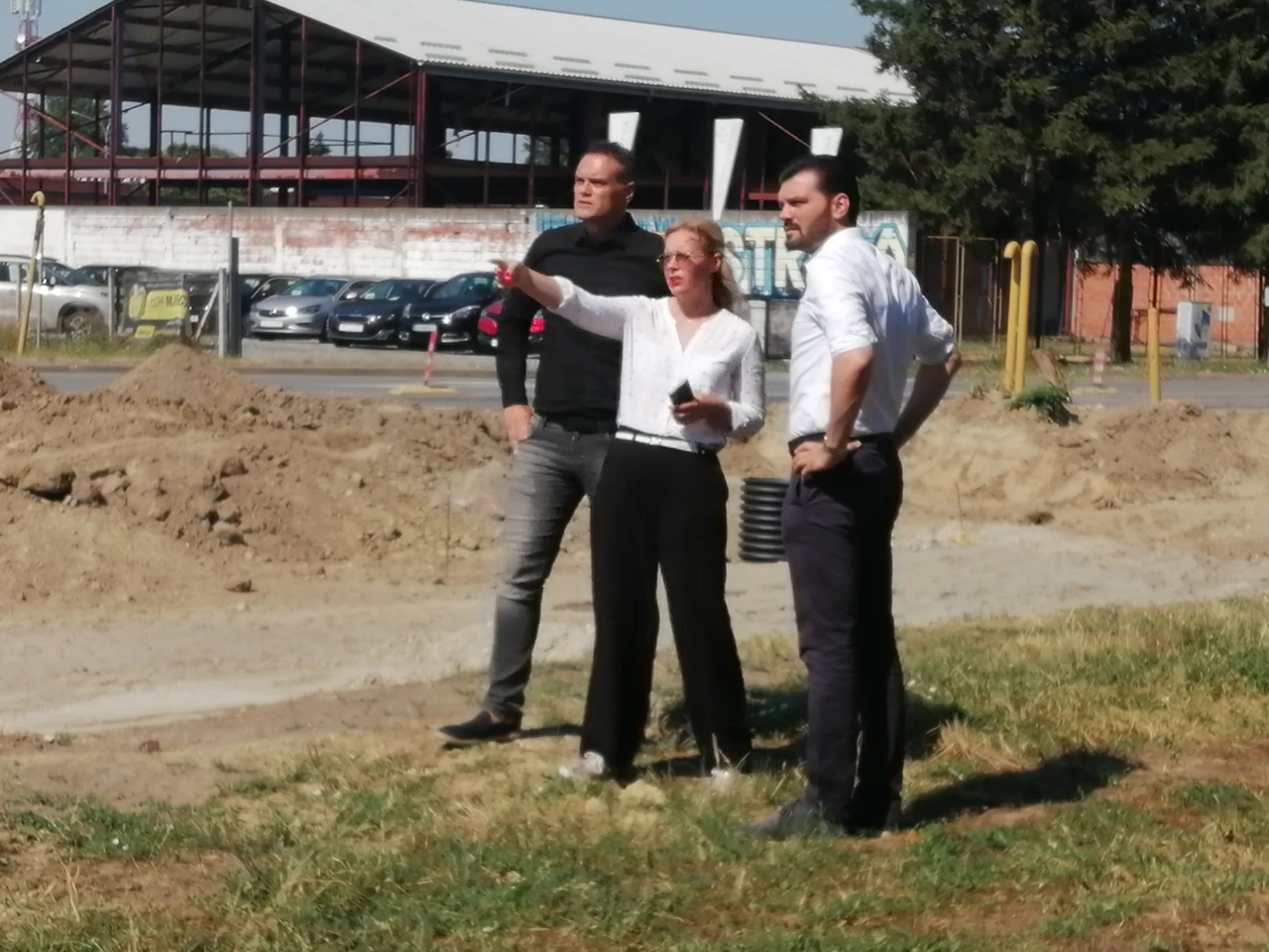 Obilazak radova na kružnom toku, Foto: Radio Osijek/HRT