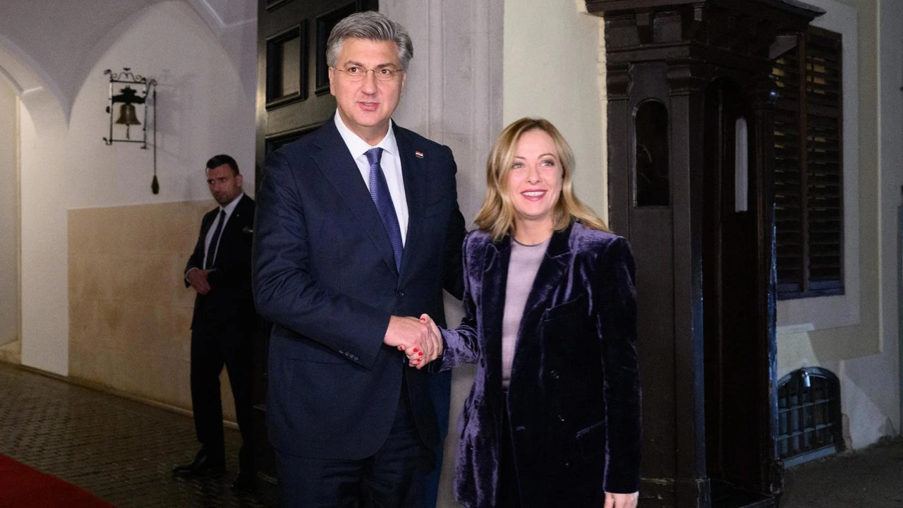 Giorgia Meloni i Andrej Plenković, Foto: Davor Puklavec/PIXSELL
