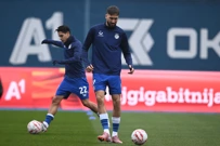 Zagrijavanje uoči utakmice, Foto: Marko Lukunic/PIXSELL