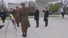 Pahor položio vijenac ispred Spomenika Domovini, Foto: HTV/HRT
