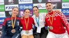 Nikolina Golomboš, Ema Sgardelli i Ivan Kvesić s izbornicom Ivanom Bebek-Bašić