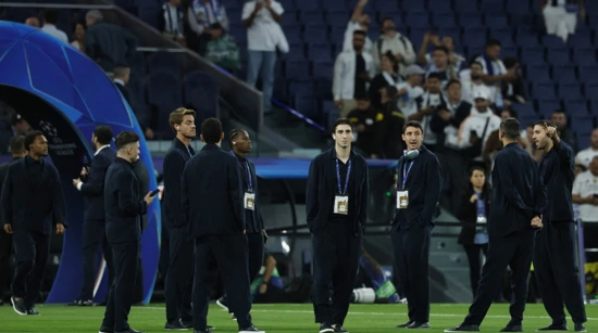 Igrači Juventusa na terenu uoči utakmice