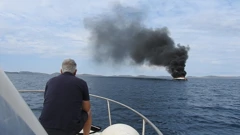 Požar na brodici NP Kornati, Foto: HRT/HRT
