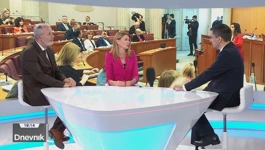 Sabina Glasovac (SDP) i Ante Sanader (HDZ) u Dnevniku HTV-a