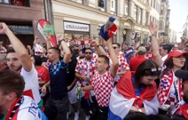 Navijači u središtu Leipziga, Foto: Luka Stanzl/PIXSELL