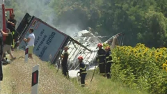 Vinkovci: U sudaru dva teretna vozila poginula jedna osoba, Foto: HTV/HRT