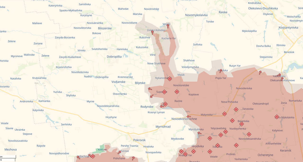 Ruski prodor sjeverno od Pokrovska