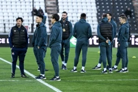 Dinamovci na zagrijavanju, Foto: Marko Lukunic/PIXSELL