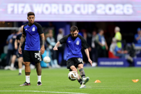 Lionel Messi i Enzo Fernandez tijekom zagrijavanja, Foto: Amanda Perobelli/REUTERS
