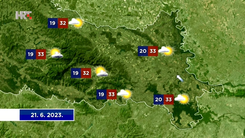 Vremenska prognoza 21.6.2023., Foto: HTV/HRT